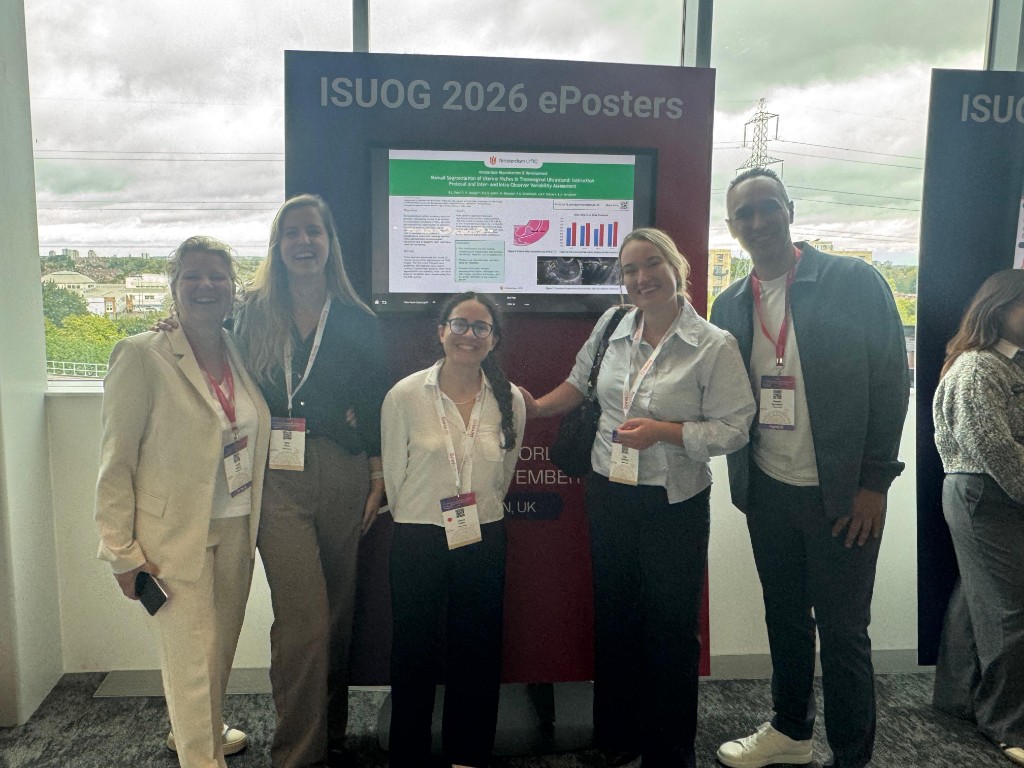 WomAIn team at the ISUOG 2026 ePoster stands